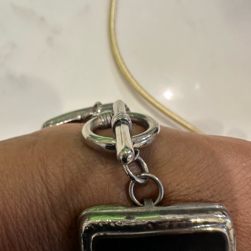 Vintage Silver And Black Rectangular Bracelet - image 6